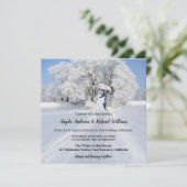 Gemäldekuchen mit Schneeschlitten Winterhochzeit Einladung (Stehend Vorderseite)