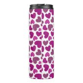 Gemäldemuster - Magenta & Glitzer Thermosbecher (Rückseite)