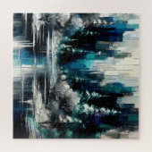 Gemäldete City Winter Szene 1006 Puzzle (Horizontal)