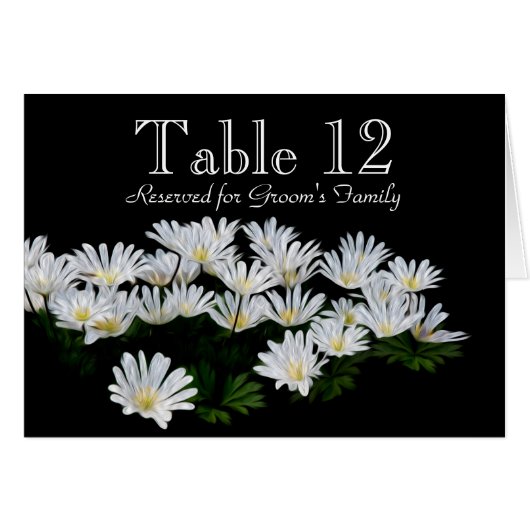 Gemäldete Daisies Hochzeitssemble-Tischnummer (Vorderseite (Horizontal))