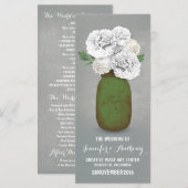 Gemäldete Glaskeramik Weiße Blume Hochzeitsprogram Programm (Vorne/Hinten)