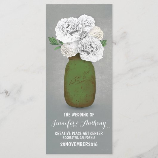 Gemäldete Glaskeramik Weiße Blume Hochzeitsprogram Programm (Vorderseite)