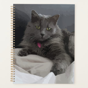 Gemäldete graue Katze für die Katze Lover Planer
