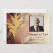 Gemäldete Herbstlaub feiern Lebensdenkmal Einladung (Vorderseite)