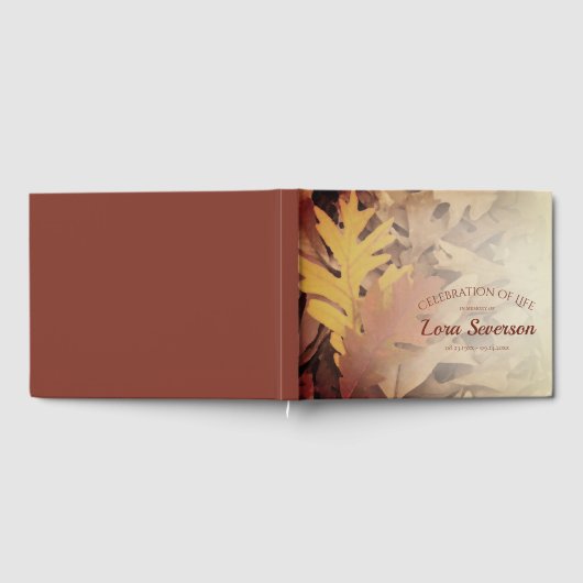 Gemäldete Herbstlaub feiern Lebensdenkmal Gästebuch (Voll)