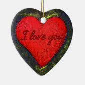 Gemäldete Herzdekoration Keramik Ornament (Rechts)