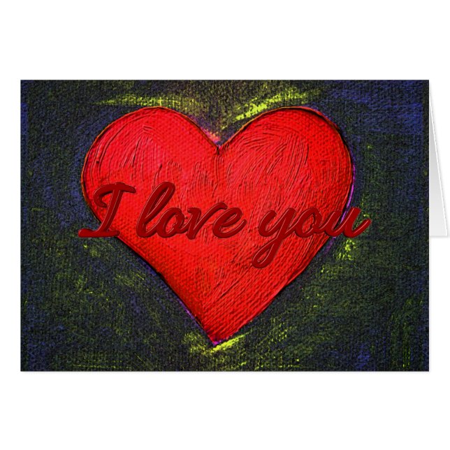 Gemäldete Herzkarte (Vorderseite (Horizontal))