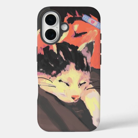 Gemäldete Katze und Persönliche Illustration Kunst Case-Mate iPhone Hülle (Rückseite)