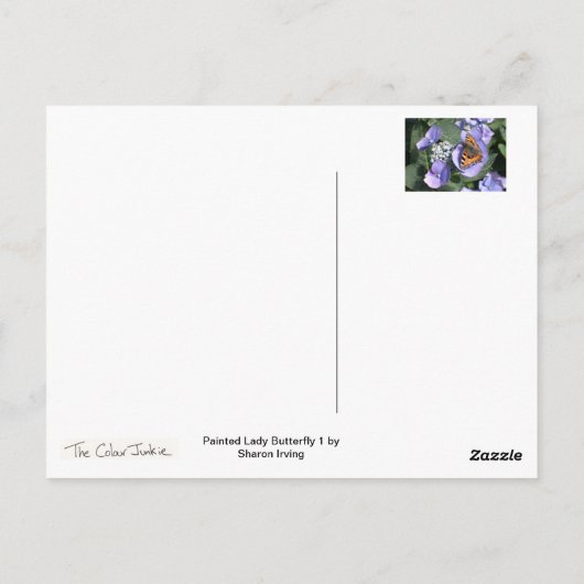 Gemäldete Lady Butterfly 1 Postkarte (Rückseite)