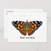 Gemäldete Lady Butterfly Aquarellmalerei Postkarte (Vorne/Hinten)