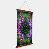 Gemäldete Lady Butterfly auf Aster-Blume Abstrakt Wandteppich Mit Holzrahmen (Gewinkelt)