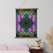 Gemäldete Lady Butterfly auf Aster-Blume Abstrakt Wandteppich Mit Holzrahmen (Schlafzimmer)
