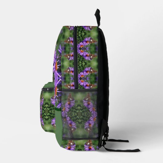 Gemäldete Lady Butterfly auf der Blume Personalisi Bedruckter Rucksack (Rechts)