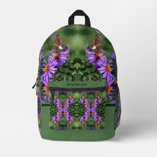 Gemäldete Lady Butterfly auf der Blume Personalisi Bedruckter Rucksack (Vorderseite)