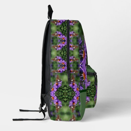 Gemäldete Lady Butterfly auf der Blume Personalisi Bedruckter Rucksack (Links)