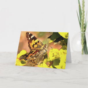 Gemäldete Lady Butterfly auf Myrtle Spurell Karte