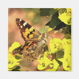 Gemäldete Lady Butterfly auf Myrtle Spurell Magnet