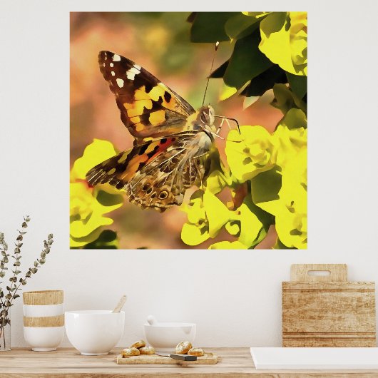 Gemäldete Lady Butterfly auf Myrtle Spurell Poster (Küche)