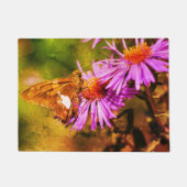Gemäldete Lady Butterfly Wild Aster Blume Abstrakt Fußmatte (Vorderseite)