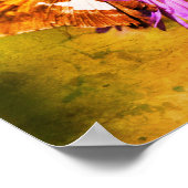 Gemäldete Lady Butterfly Wild Aster Blume Abstrakt Poster (Ecke)