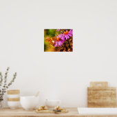 Gemäldete Lady Butterfly Wild Aster Blume Abstrakt Poster (Küche)