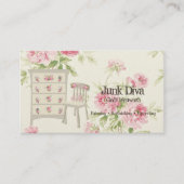 Gemäldete Möbel Blume Sitzgarnitur Rosa Rosen Visitenkarte (Vorderseite)