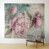 Gemäldete Peonies - Tapisserie Wandteppich (Beispiel (Horizontal))
