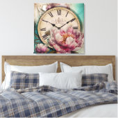 Gemäldete Peonies - ummantelte Canvas Leinwanddruck (Insitu (Schlafzimmer))