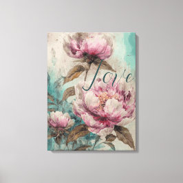 Gemäldete Peonies - ummantelte Canvas Leinwanddruck