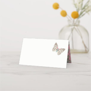 Gemäldete Platzkarten von Schmetterling Art Rosa