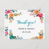 Gemäldete romanische Hochzeit Dankeskarte (Vorne/Hinten)