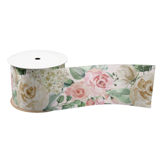 Gemäldete Rose Garten Clear Image Ribbon Satinband (Spule)