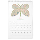 Gemäldete Schmetterlinge 2025 vertikaler Kalender (Feb 2027)