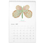 Gemäldete Schmetterlinge 2025 vertikaler Kalender (Jan 2027)