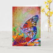 Gemäldete Schmetterlinge auf Blume Art Note Card Karte (Gelbe Blume)