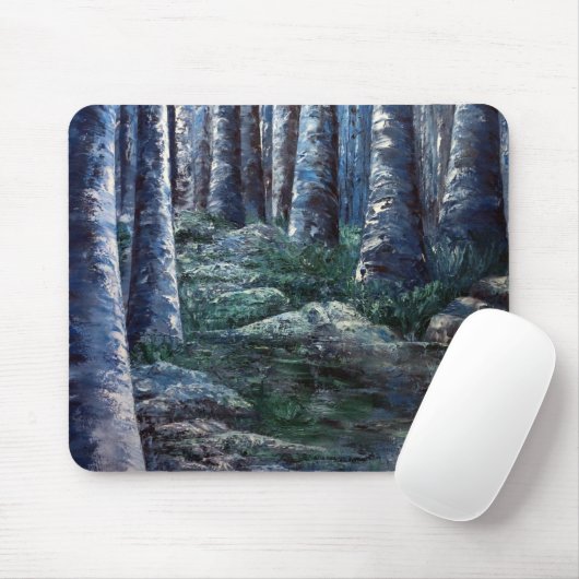 Gemäldete Waldbaumstämme Mousepad (Mit Mouse)