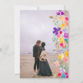 Gemäldete Wildblumen Foto Hochzeitsschrift Einladung (Rückseite)