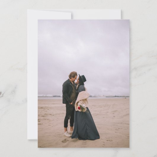 Gemäldete Wildblumen Foto Hochzeitsschrift Einladung (Rückseite)