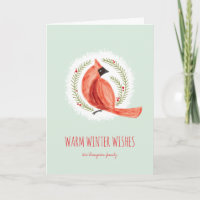 Gemäldete Winterurlaubskarte für den Kardinal Wrea