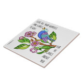 Gemäldeter Vogel, Vers 1 Peter 5:7 Fliese (Seite)