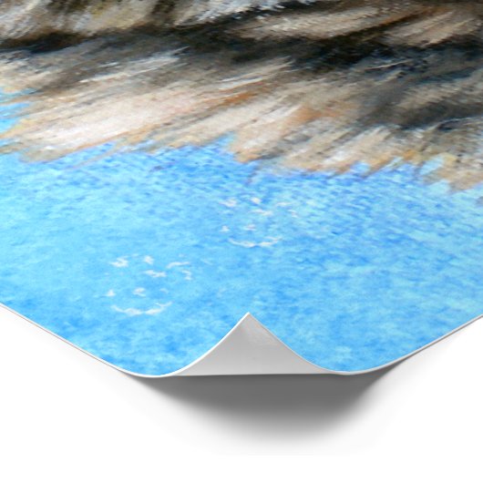 Gemäldeter Wolf Poster (Ecke)