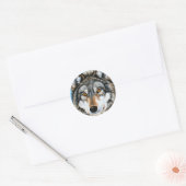 Gemäldeter Wolf Runder Aufkleber (Umschlag)