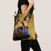 Gemäldeter Wolf Tasche (Von Nahem)