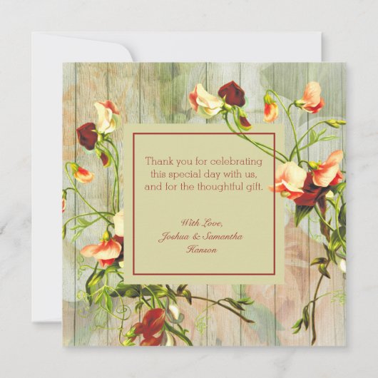 Gemäldeter Zaun mit Frühlingsblumen Danke (Rückseite)