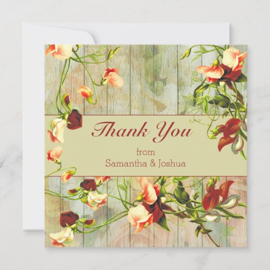 Gemäldeter Zaun mit Frühlingsblumen Danke (Vorderseite)