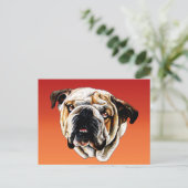 Gemäldetes Bulldoggesicht Postkarte (Stehend Vorderseite)
