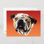 Gemäldetes Bulldoggesicht Postkarte (Vorne/Hinten)