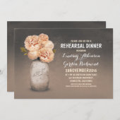 Gemäldetes Glaskeramikglas rustikale Probe Dinner Einladung (Vorne/Hinten)