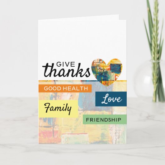 Gemäldetes Herz, Erntedank Karte (Vorderseite)