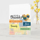 Gemäldetes Herz, Erntedank Karte (Gelbe Blume)